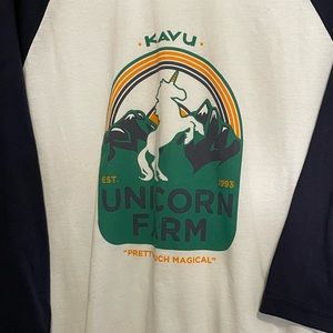 Kavu Unisex Large unicorn farm 3/4 sleeve T-shirt